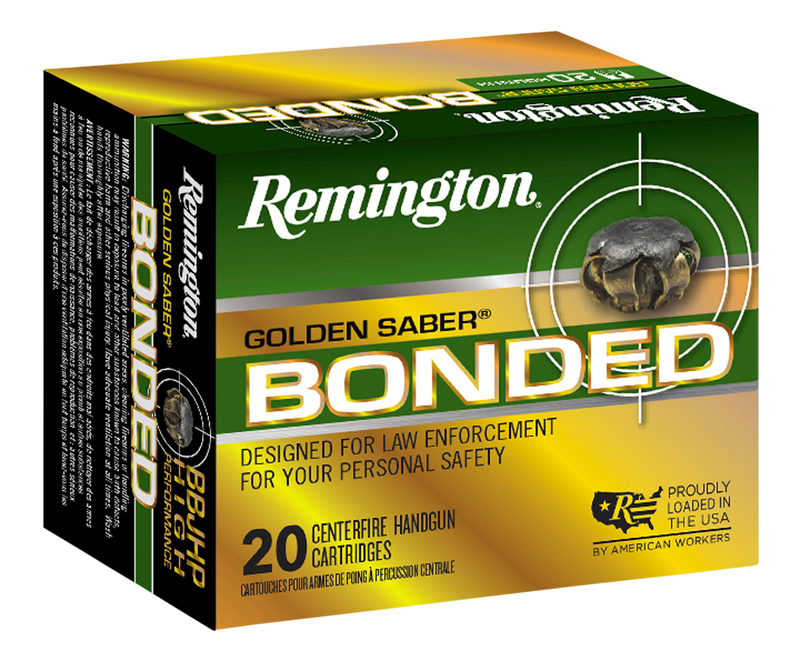 Remington Golden Saber Bonded 45 ACP 185gr Hollow Point Handgun Ammo, 20/Box - 29325