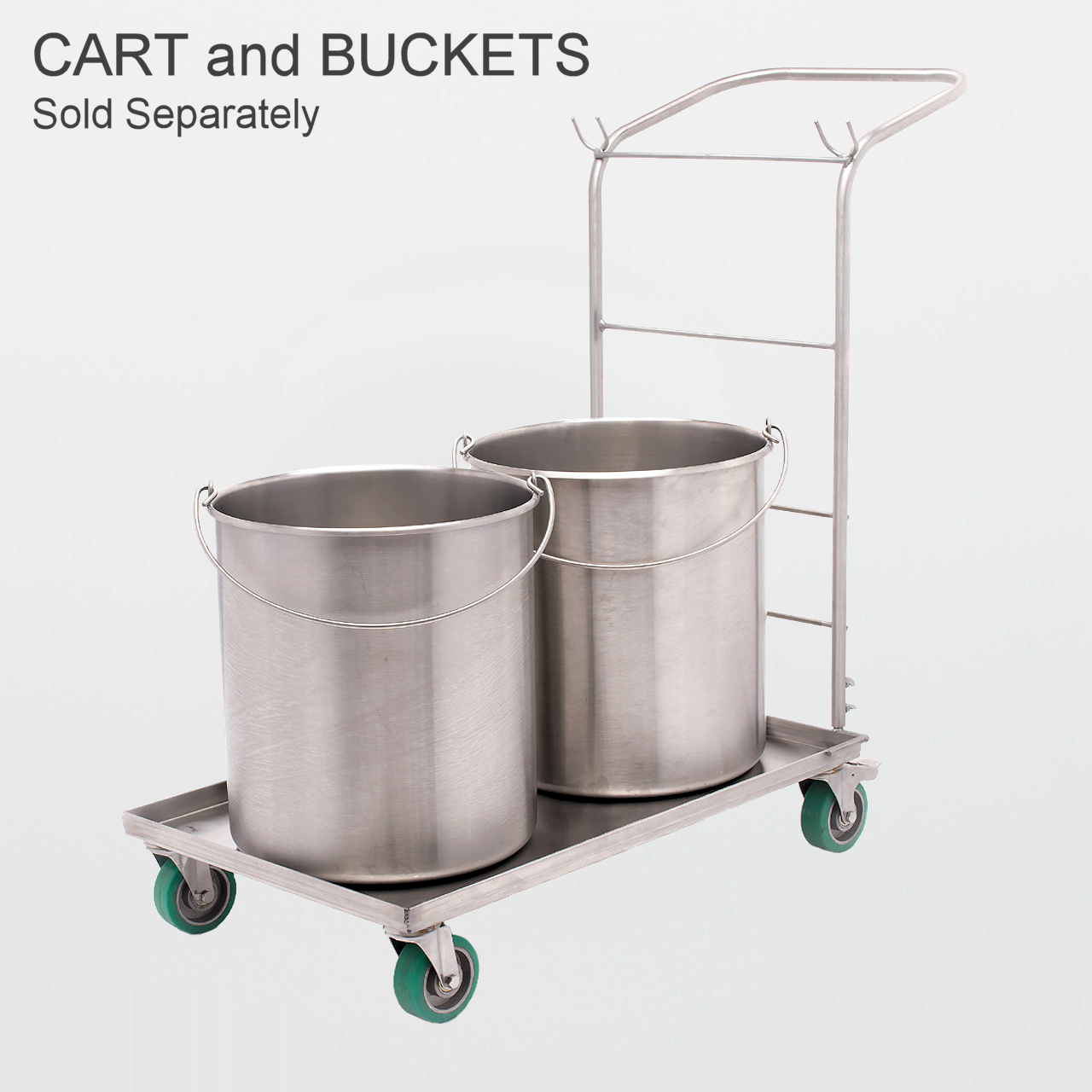 Texwipe TX7066 BetaMop Stainless Steel 10 gallon Bucket with Casters  (BUCKET ONLY)