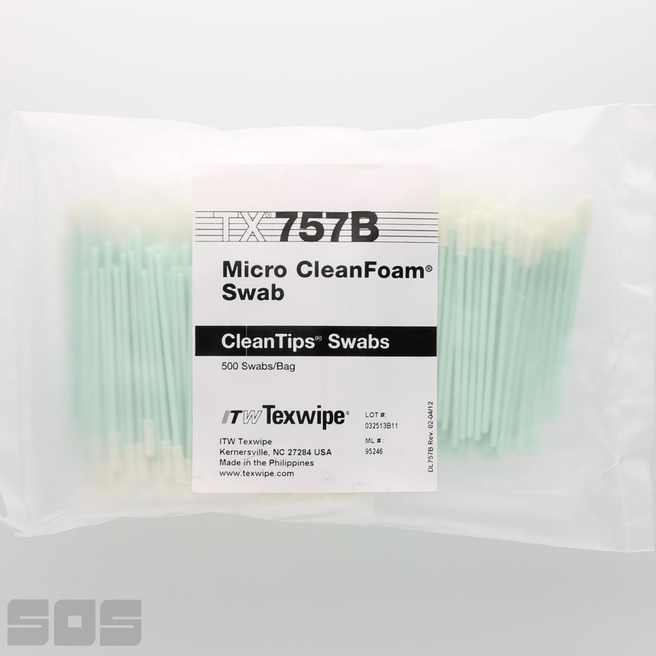 Texwipe TX757B Micro CleanFoam Swab (Open Cell)