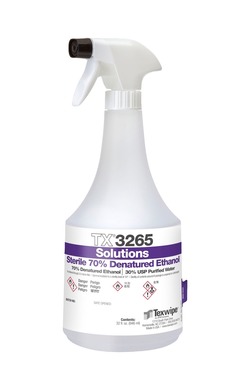 Texwipe TX3265 Sterile 70% Denatured Ethanol Solution (32 oz.)