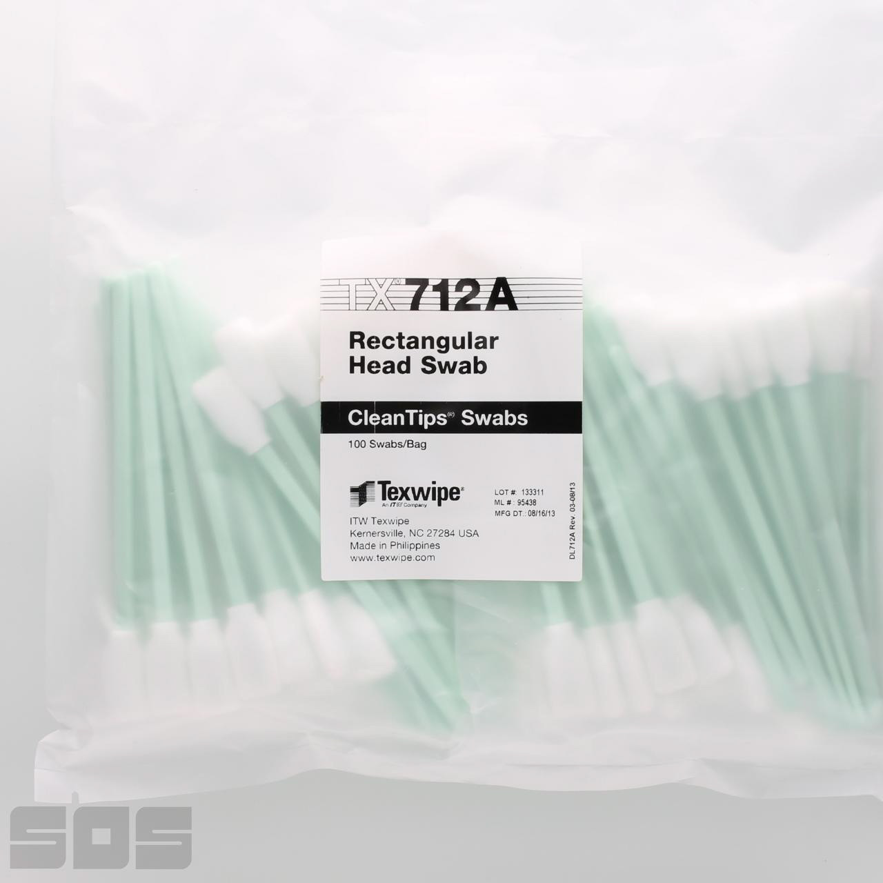 TX712A CleanFoam Rectangular Head Swab