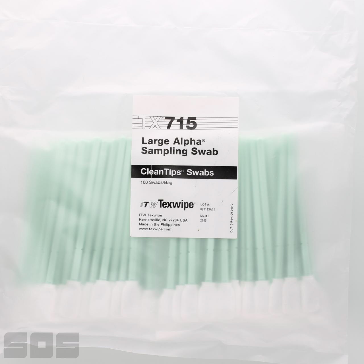 Texwipe TX715 Sampling Polyester Cleanroom Swab