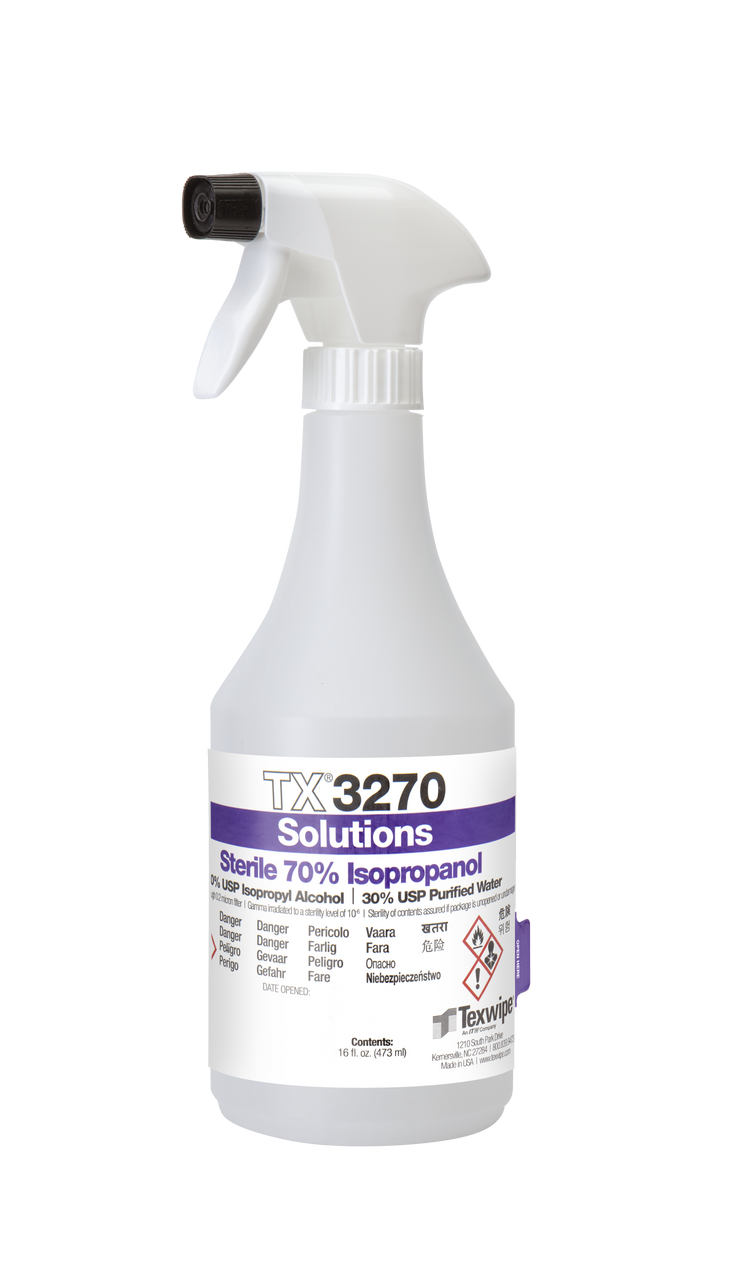 TX3270 Sterile 70% Isopropyl Alcohol 16oz Trigger Spray Bottle