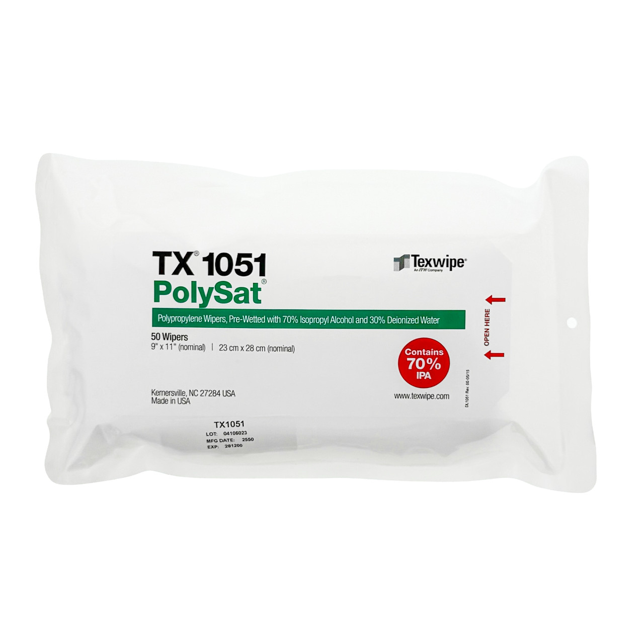 TX1051 Polypropylene Cleanroom Wiper 70% IPA