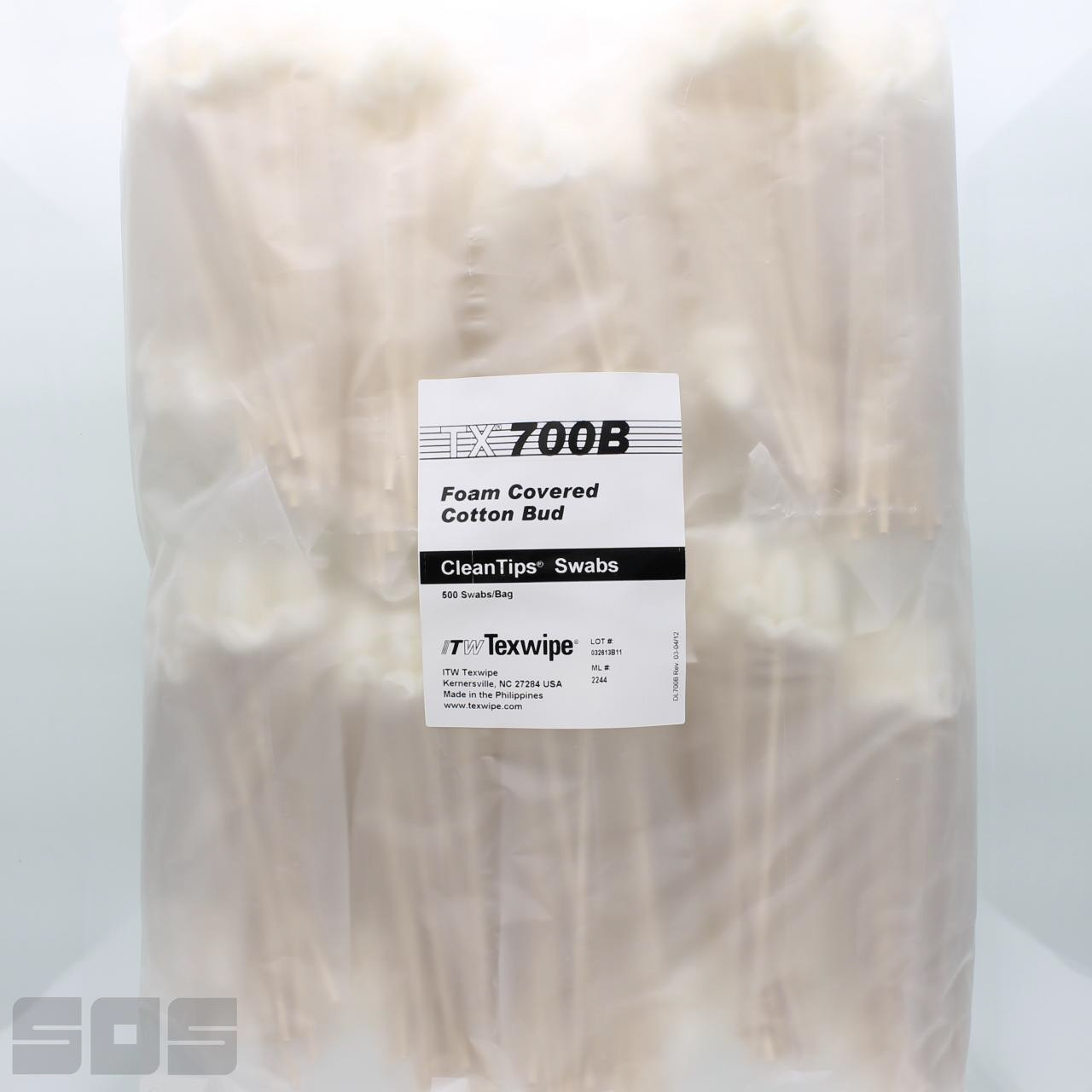 TX700B Foam-Covered Cotton Bud Cleanroom Swab