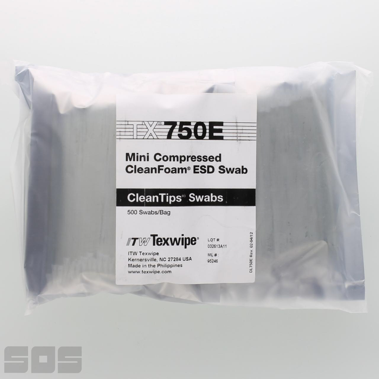 Texwipe TX750E Mini Compressed CleanFoam ESD Swab