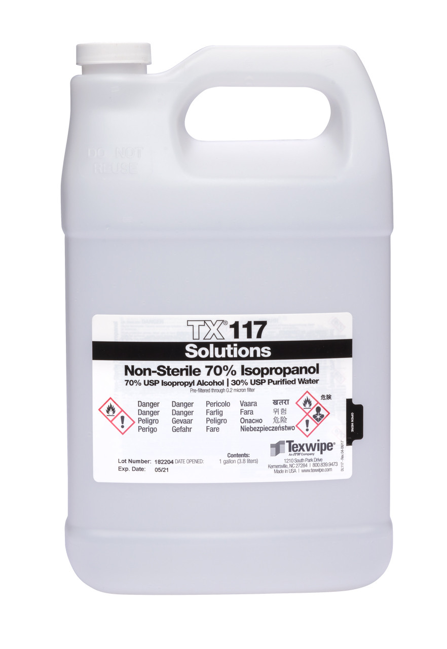 Texwipe TX117 Non-Sterile 70% Isopropyl Alcohol Solution (1 Gallon
