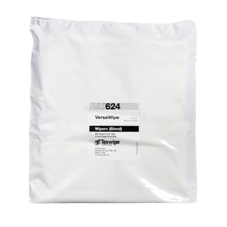 Texwipe TX624 VersaWipe 4" x 4" Cellulose and Polyester Cleanroom Wiper Bag (Front)