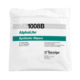 Texwipe TX1008B AlphaLite 9x9 polyester cleanroom wiper bag (front)