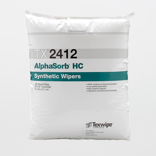 Texwipe TX2412 AlphaSorb HC 12" x 12" Polyester Cleanroom Wiper