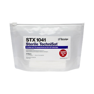 STX1041 Sterile TechniSat 8" x 5.5" Cellulose/Polyester Wiper Pre-Wet 70% IPA