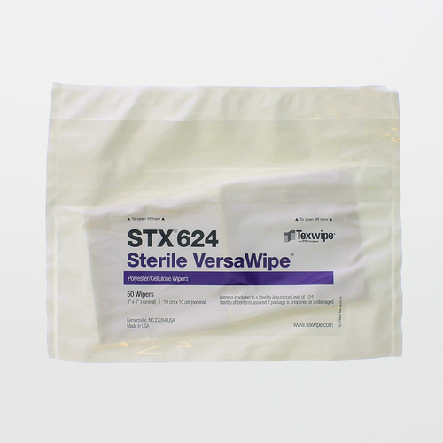 STX624 Sterile VersaWipe 4" x 4" Cellulose and Polyester Cleanroom Wiper