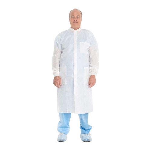 Kimtech A8 Certified Lab Coat with Knit Cuffs and Collar