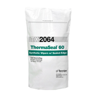 Texwipe TX2064 ThermaSeal60 4x4 polyester cleanroom wiper sealed edge bag (front)
