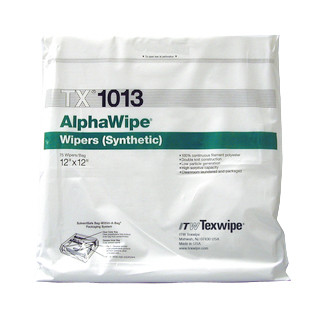 Texwipe TX1013 AlphaWipe 12x12 polyester cleanroom wiper bag (front)