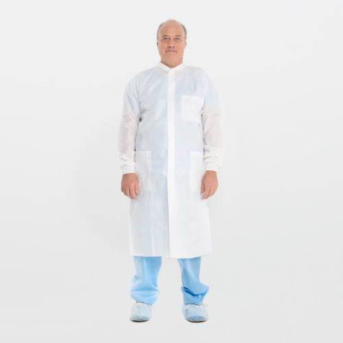 Kimtech A8 Certified Lab Coat with Knit Cuffs and Collar