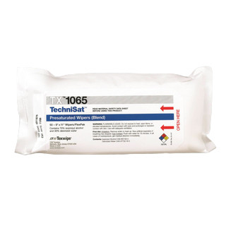 Texwipe TX1065 TechniSat 9x11 cellulose/polyester cleanroom wiper pre-wetted 70% IPA (front)