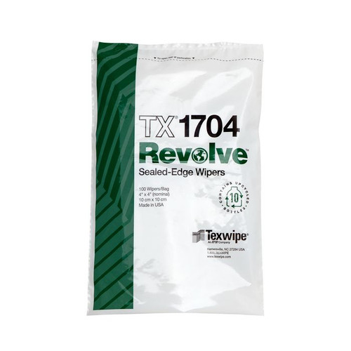 Texwipe TX1704 Revolve 4" x 4" Upcycled Polyester Cleanroom Wiper