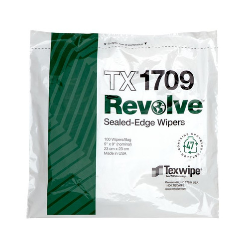 Texwipe TX1709 Revolve 9" x 9" Upcycled Polyester Cleanroom Wiper