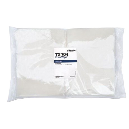 Texwipe TX704 FoamWipe 6x9x1/8 polyurethane foam cleanroom wiper bag (front)