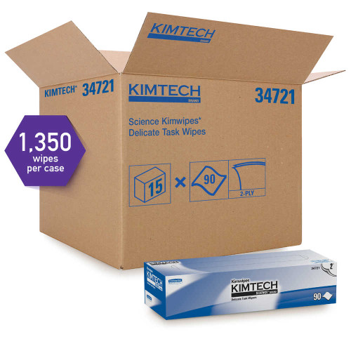 Kimberly-Clark Kimtech Science Kimwipes Delicate Task Wipers 2-Ply - 34721 Kimberly-Clark Kimtech Science Kimwipes Delicate Task Wipers 2-Ply - 34721