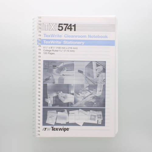 TX5741 TexWrite 5.5" x 8.5" White Cleanroom Spiral Notebook