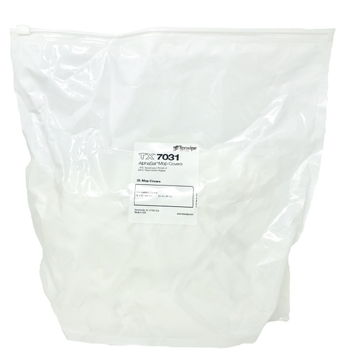 Texwipe TX7031 AlphaSat 9" x 32" Polyester Cleanroom Wiper and Mop Cover Pre-Wetted 6% IPA Bag (Front)