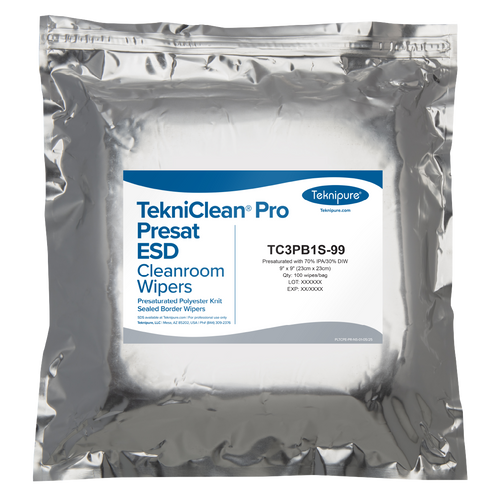 TC3PB1S-99 TekniClean Pro ESD Polyester Knit Wiper, Sealed Border, 9″x 9″