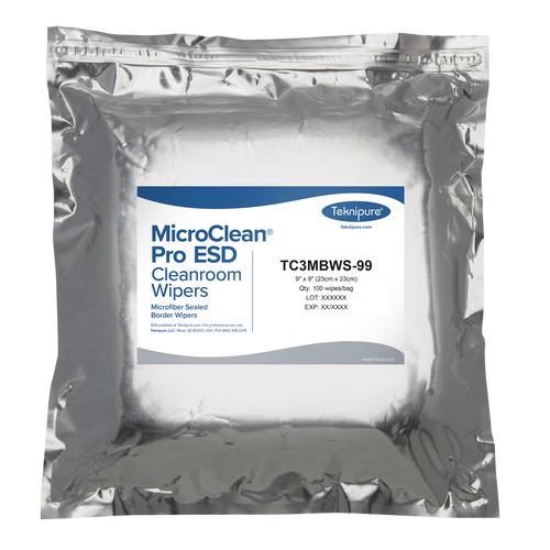 TC3MBWS-99 MicroClean Pro Microfiber Sealed Border, 9″x9″, ESD bag