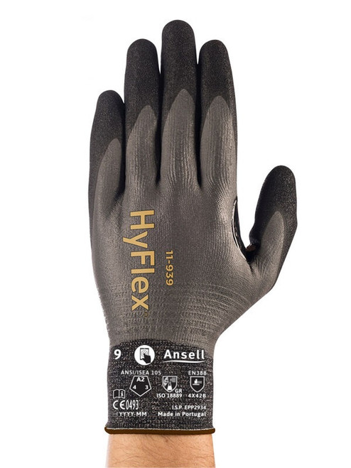 Ansell HyFlex 11-939 Cut Resistant and Oil Repellent Industrial Gloves