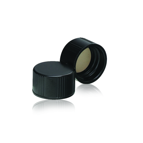 DWK 240463 WHEATON Black Phenolic Screw Cap, PTFE-Faced 14B Rubber Liner, 15-415