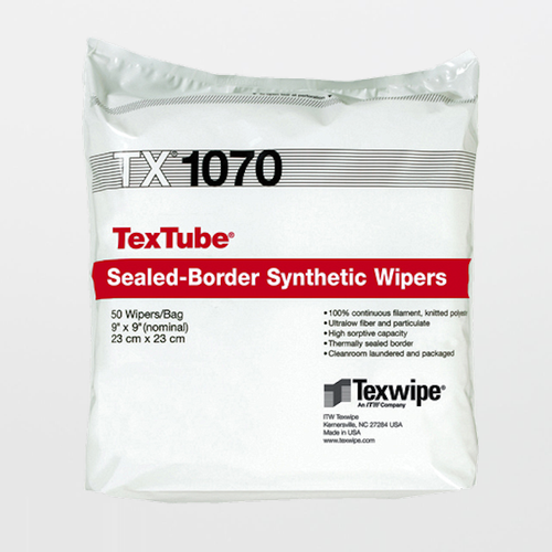 TX1070 TexTube 9" x 9" Polyester Tubular-Knit Sealed Border Cleanroom Wiper