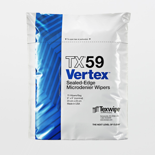TX59 Vertex 9" x 9" Microdenier Sealed Edge Cleanroom Wiper