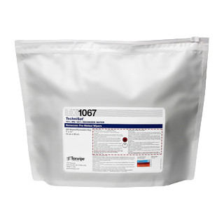 Texwipe TX1067 TechniSat 7" x 11" Cellulose/Polyester Cleanroom Wiper Pre-Wetted 70% IPA  (Front)