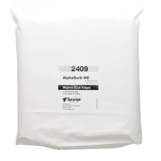Texwipe TX2409 AlphaSorb HC 9" x 9" Polyester Cleanroom Wiper Bag (Front)
