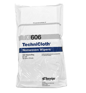 Texwipe TX606 TechniCloth 6" x 6" Cellulose and Polyester Cleanroom Wiper Bag (Front)