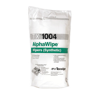 Texwipe TX1004 AlphaWipe 4x4 polyester cleanroom wiper bag (front)