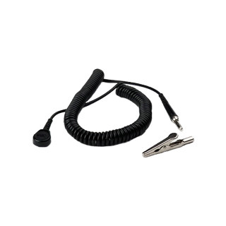 Replacement 10' Coil Cord with Alligator Clip for ESD Wrist Strap