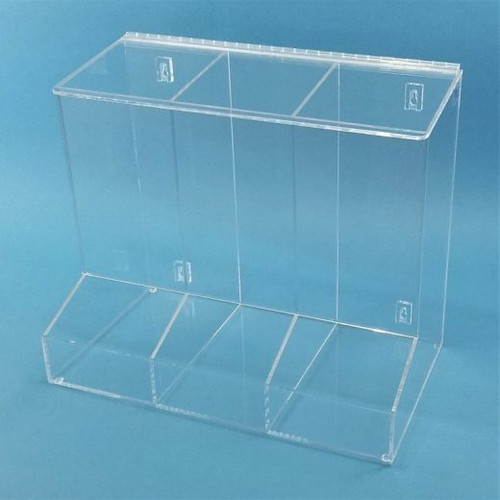 16"W x 18"H x 12"D - Cleanroom 3-Compartment Dispenser with Front Tray