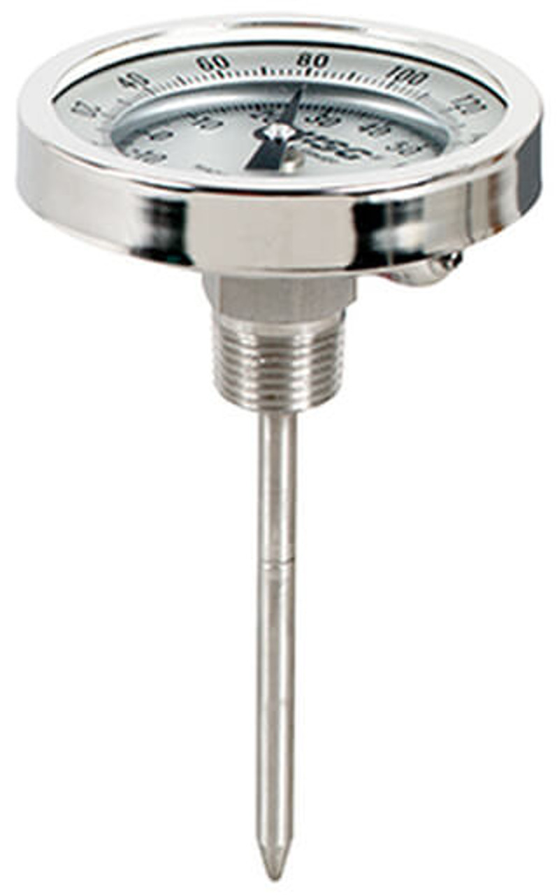Bimetal Dial Thermometer: 50 to 500 ° F, 4 Stem Length
