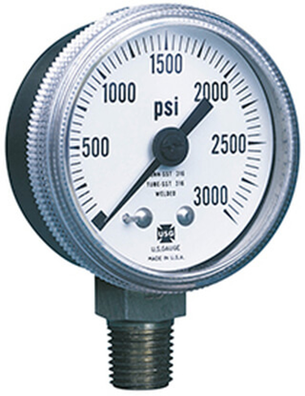 High Pressure Gauge: 0-1500 psi.