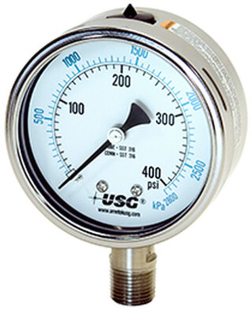 1553 Liquid Fillable Pressure Gauge, 0-30 PSI (253036A)