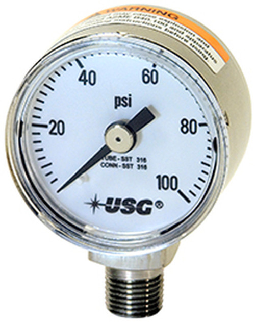 1521 Corrosion Resistant Pressure Gauge, 30 - 0 - 100 PSI (266256A)