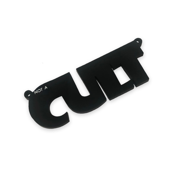 not a CULT laser cut word charm