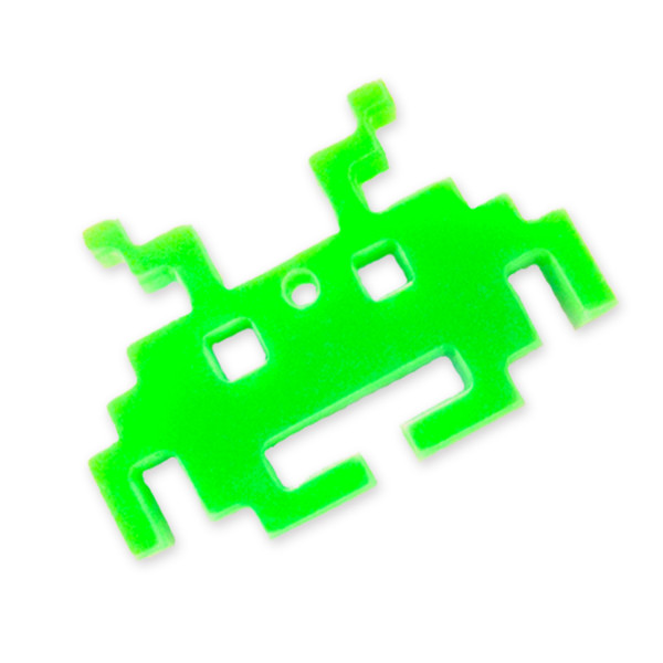 Space invader alien 3 laser cut charm