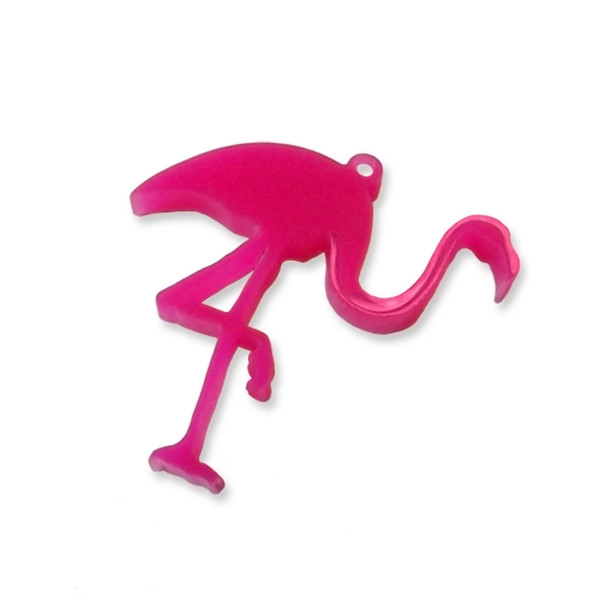 Flamingo laser cut charm