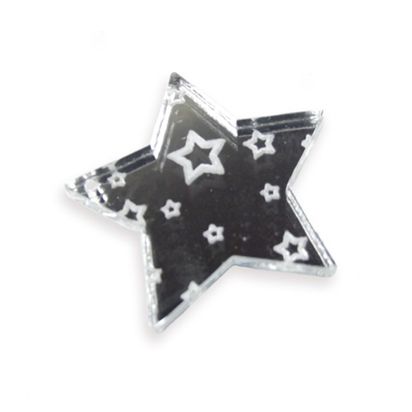 Star engraved star laser cut charm