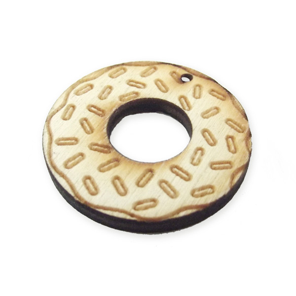 Donut laser cut engraved charm