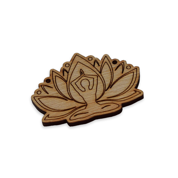 Zen lotus leaf mindful yoga laser cut charm