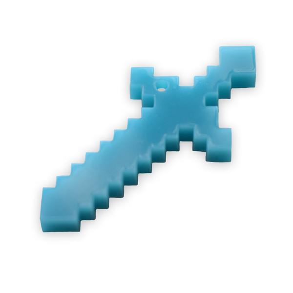 Pixel sword laser cut charm